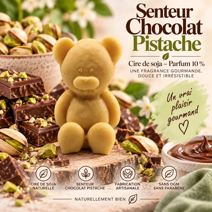 Fondant parfumé Chocolat Pistache en cire de soja – senteur gourmande chocolat et pistache pour brûle-parfum – La Casa del José