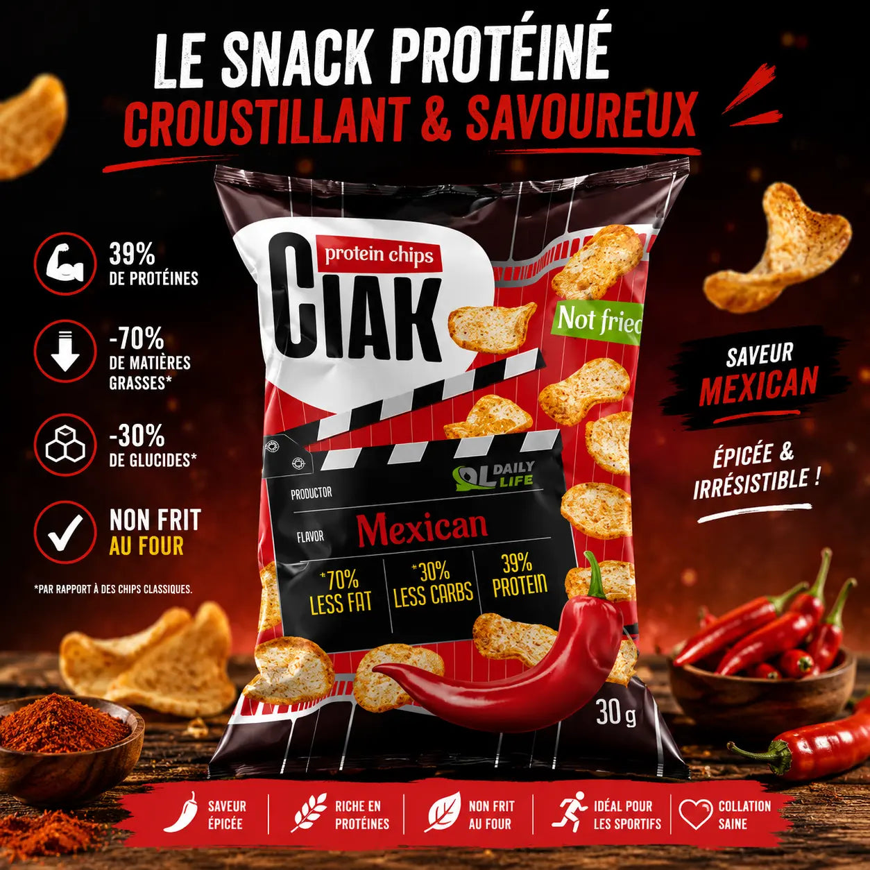 Chips Ciak Mexican – Chips mexicaines croustillantes, goût intense et épicé La Casa Del José