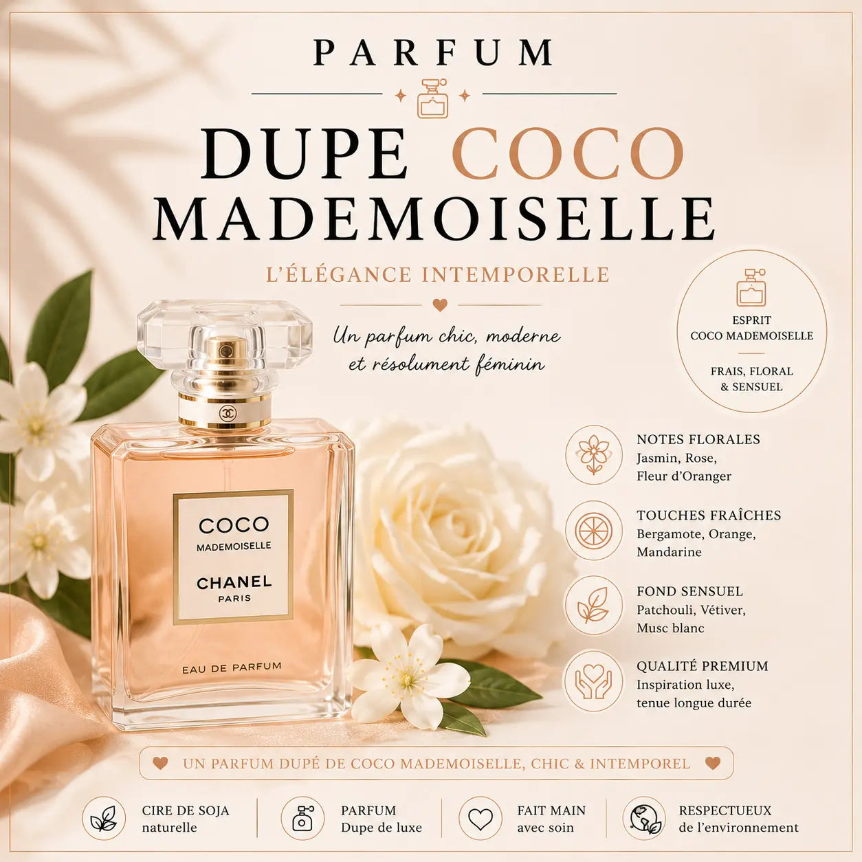 Fondant parfumé inspiration parfum féminin élégant