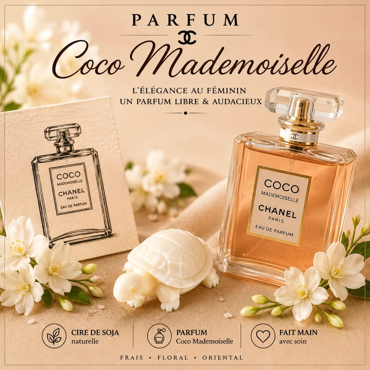 Fondant parfumé inspiration parfum féminin élégant
