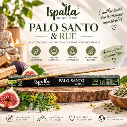 Encens Ispalla Palo Santo & Rue – 10 Bâtonnets Ispalla