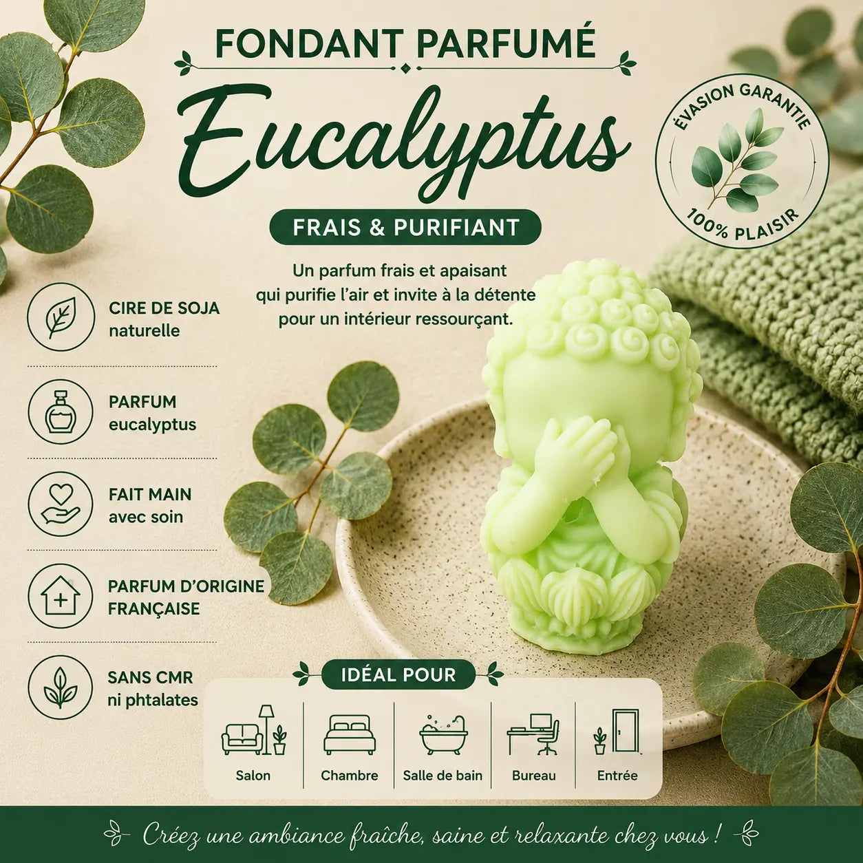 Fondants parfumés Eucalyptus à la cire de soja