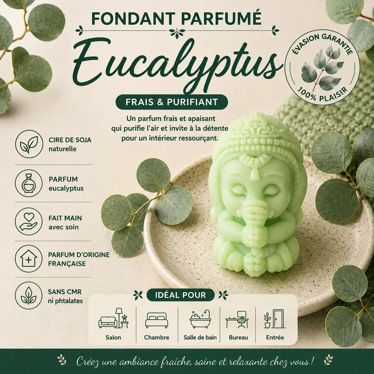 Fondants parfumés Eucalyptus à la cire de soja