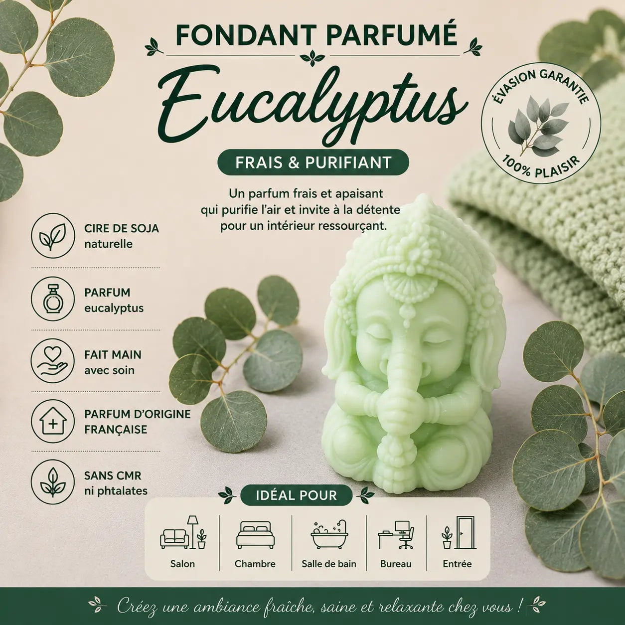 Fondants parfumés Eucalyptus à la cire de soja