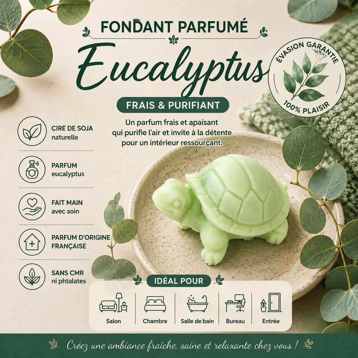 Fondants parfumés Eucalyptus à la cire de soja