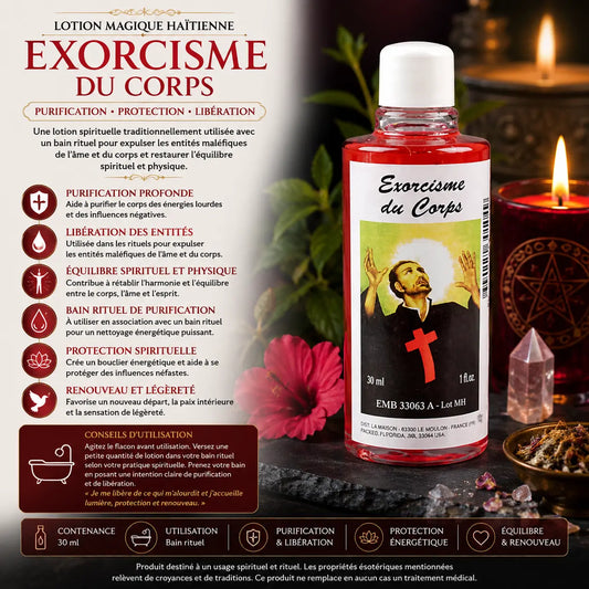 Lotion Magique Haïtienne Exorcisme du Corps 30 ml pour bain rituel de purification et protection