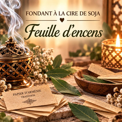 Fondants parfumés Feuille d’Encens en Fondants parfumés Feuille d’Encens en cire de soja artisanaux plusieurs modèles