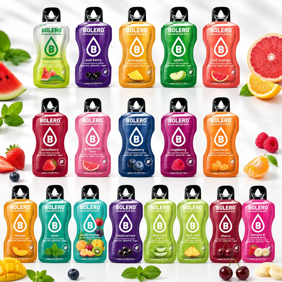Bolero Advanced Hydration – Boisson en poudre sans sucre à diluer – 9 g pour 1,5 L d’eau La Casa Del José