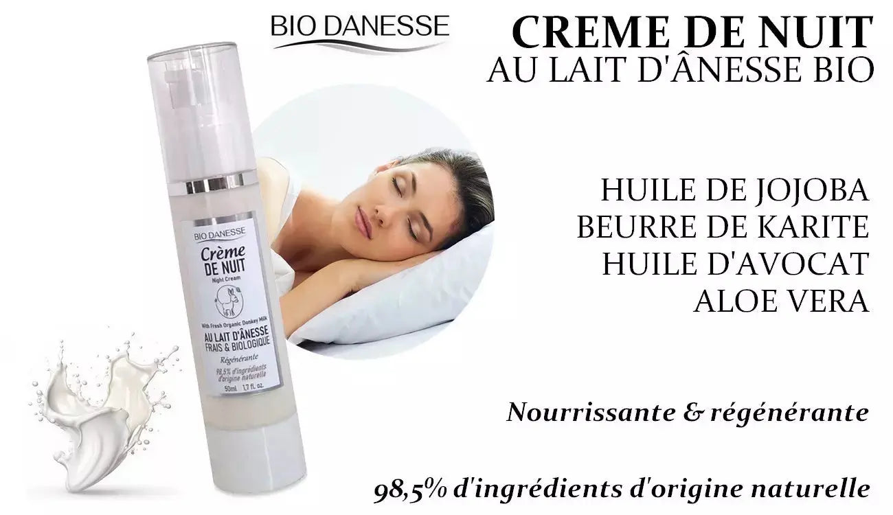 Crème de nuit au lait d'ânesse bio Canouto