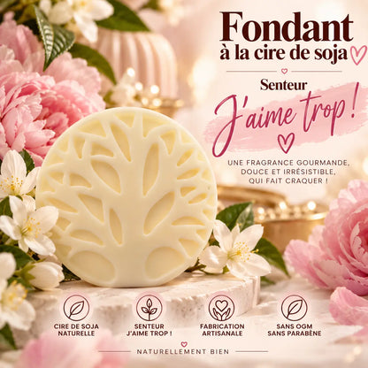 Fondant parfumé J’aime trop ! en cire de soja – senteur florale et fruitée aux fleurs blanches – La Casa del José