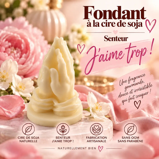 Fondant parfumé J’aime trop ! en cire de soja – senteur florale et fruitée aux fleurs blanches – La Casa del José