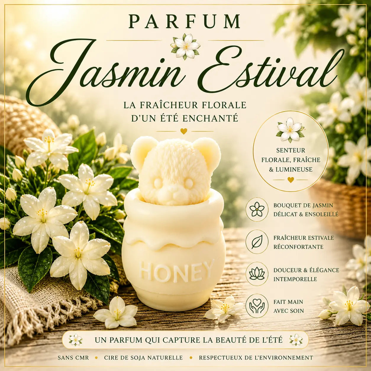 Fondants Parfumés Jasmin Cire de Soja La Casa Del José