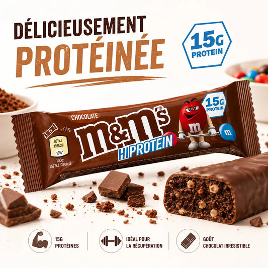 M&M’s Protein Bar 51 g – barre protéinée gourmande 15 g de protéines, chocolat m&ms