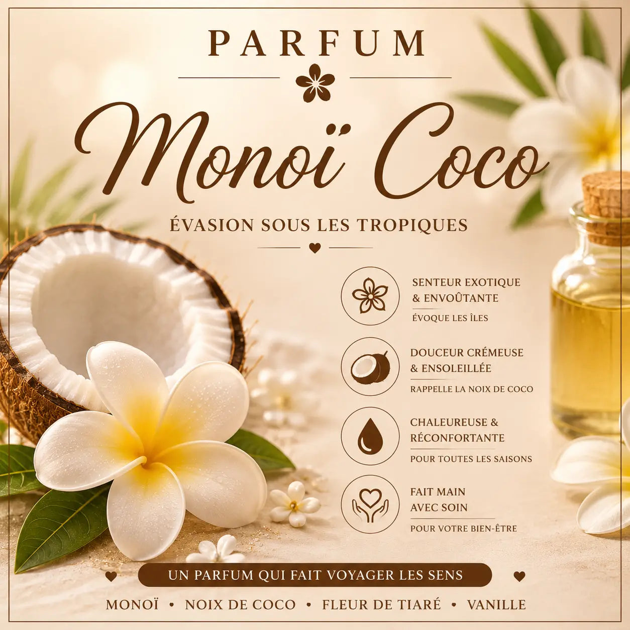 Fondants Parfumés Monoï Coco Cire de Soja La Casa Del José