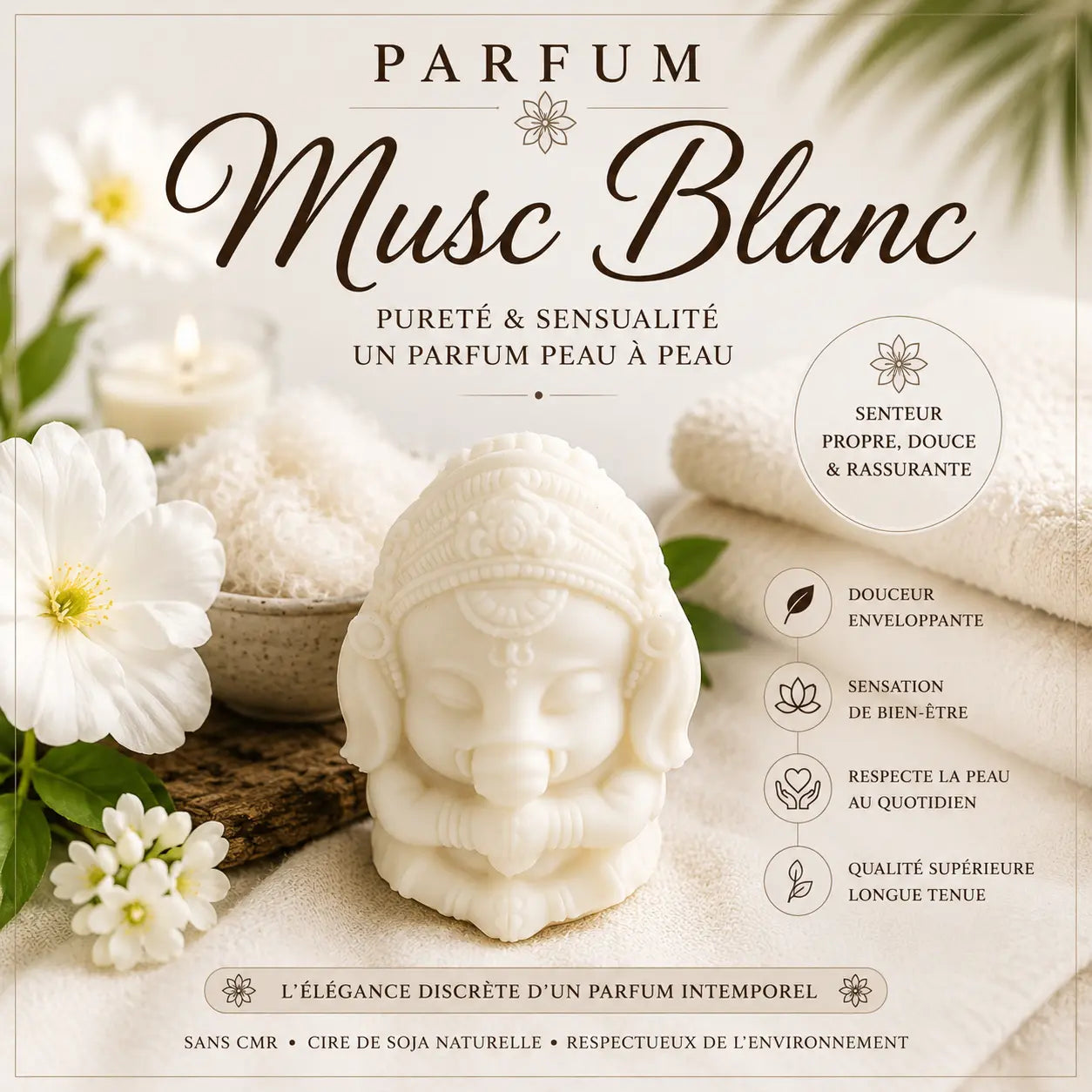 Fondants parfumés Musc Blanc à la cire de soja