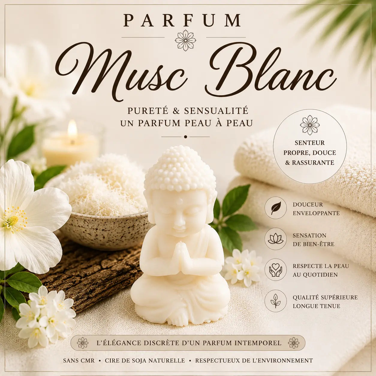 Fondants parfumés Musc Blanc à la cire de soja