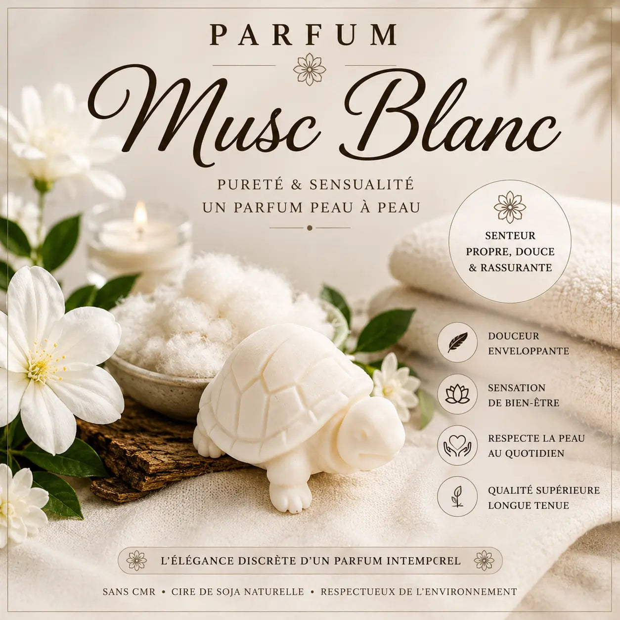 Fondants parfumés Musc Blanc à la cire de soja