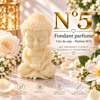 Fondant parfumé N°5 en cire de soja – senteur florale et poudrée aux notes de jasmin, rose, santal, vanille et ambre – La Casa del José