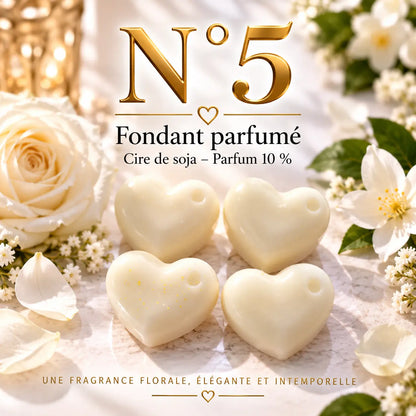 Fondant parfumé N°5 en cire de soja – senteur florale et poudrée aux notes de jasmin, rose, santal, vanille et ambre – La Casa del José