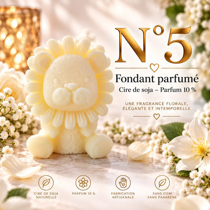 vFondant parfumé N°5 en cire de soja – senteur florale et poudrée aux notes de jasmin, rose, santal, vanille et ambre – La Casa del José