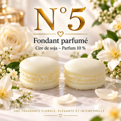 Fondant parfumé N°5 en cire de soja – senteur florale et poudrée aux notes de jasmin, rose, santal, vanille et ambre – La Casa del José