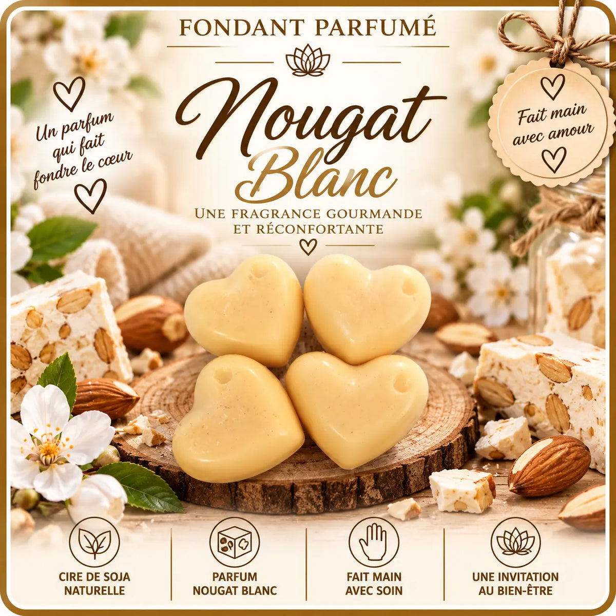 Fondants Parfumés Nougat Blanc à la Cire de Soja La Casa Del José
