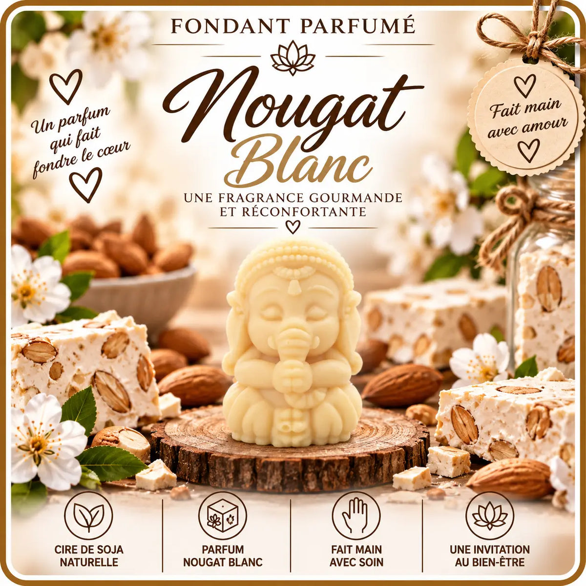 Fondants Parfumés Nougat Blanc à la Cire de Soja La Casa Del José