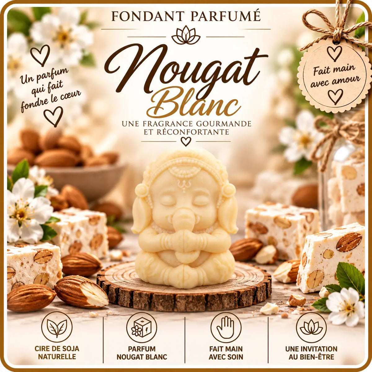 Fondants Parfumés Nougat Blanc à la Cire de Soja La Casa Del José