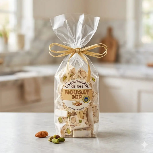 Nougat de Montélimar Tendre IGP aux Pistaches - Sachet 160g (20 pièces) La Casa Del José