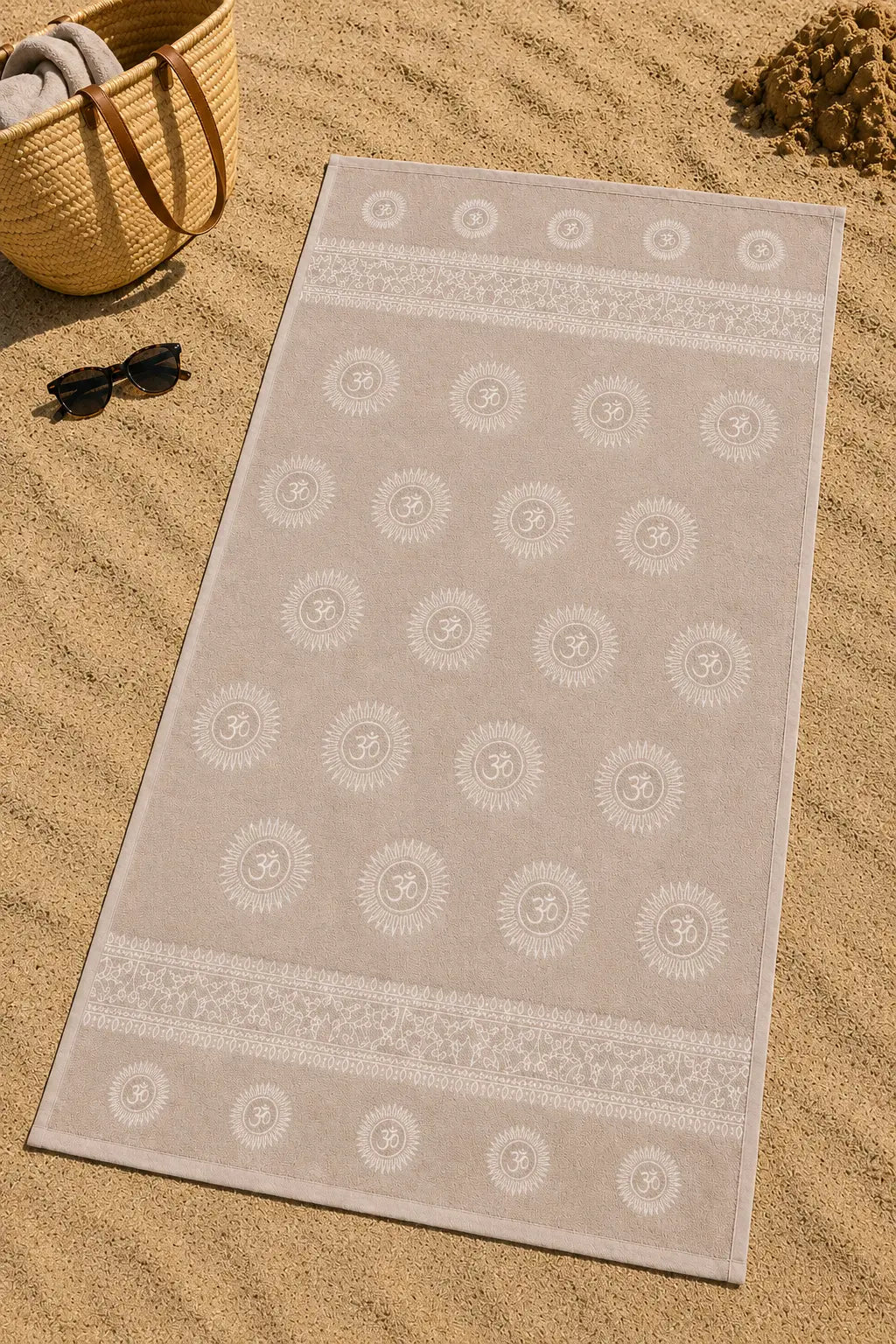 Drap de plage microfibre 90x170 cm éponge ultra-absorbante, fond blanc
