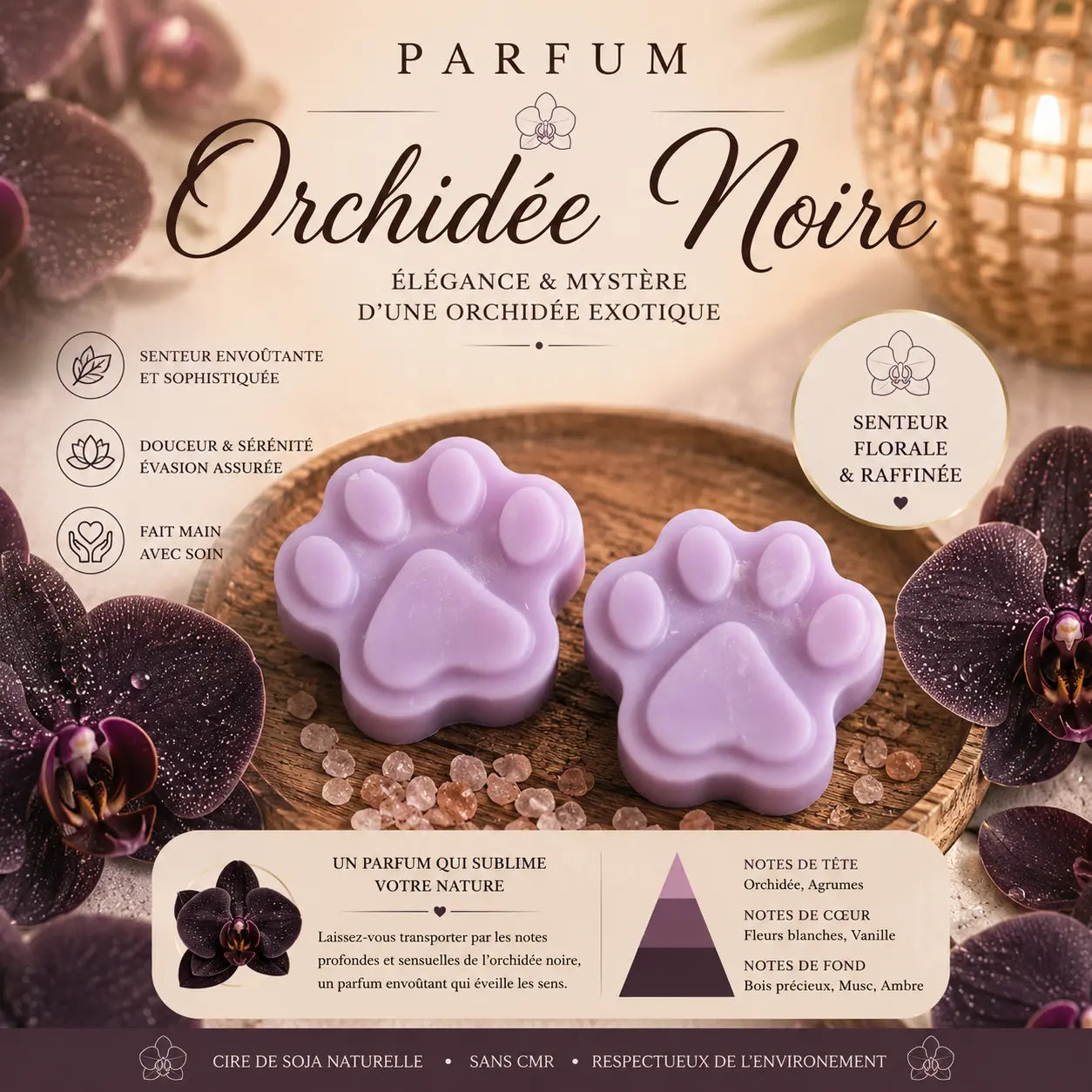 Fondants Parfumés Orchidée Noire Cire de Soja La Casa Del José