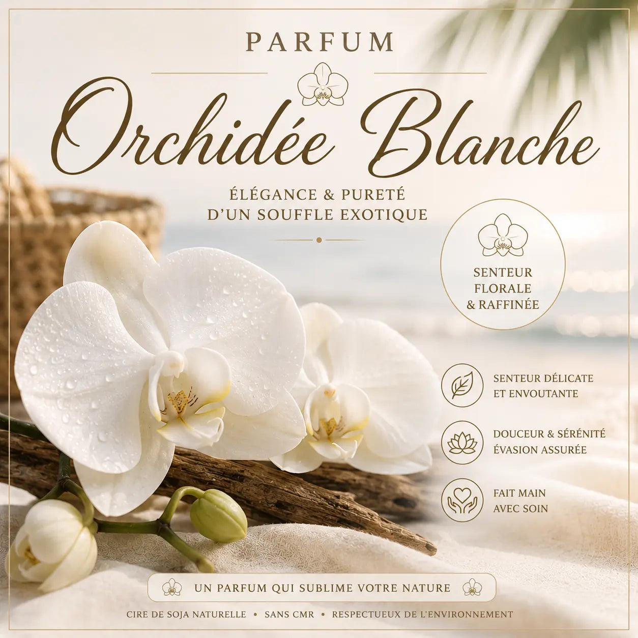 Fondants parfumés Orchidée Blanche à la cire de soja