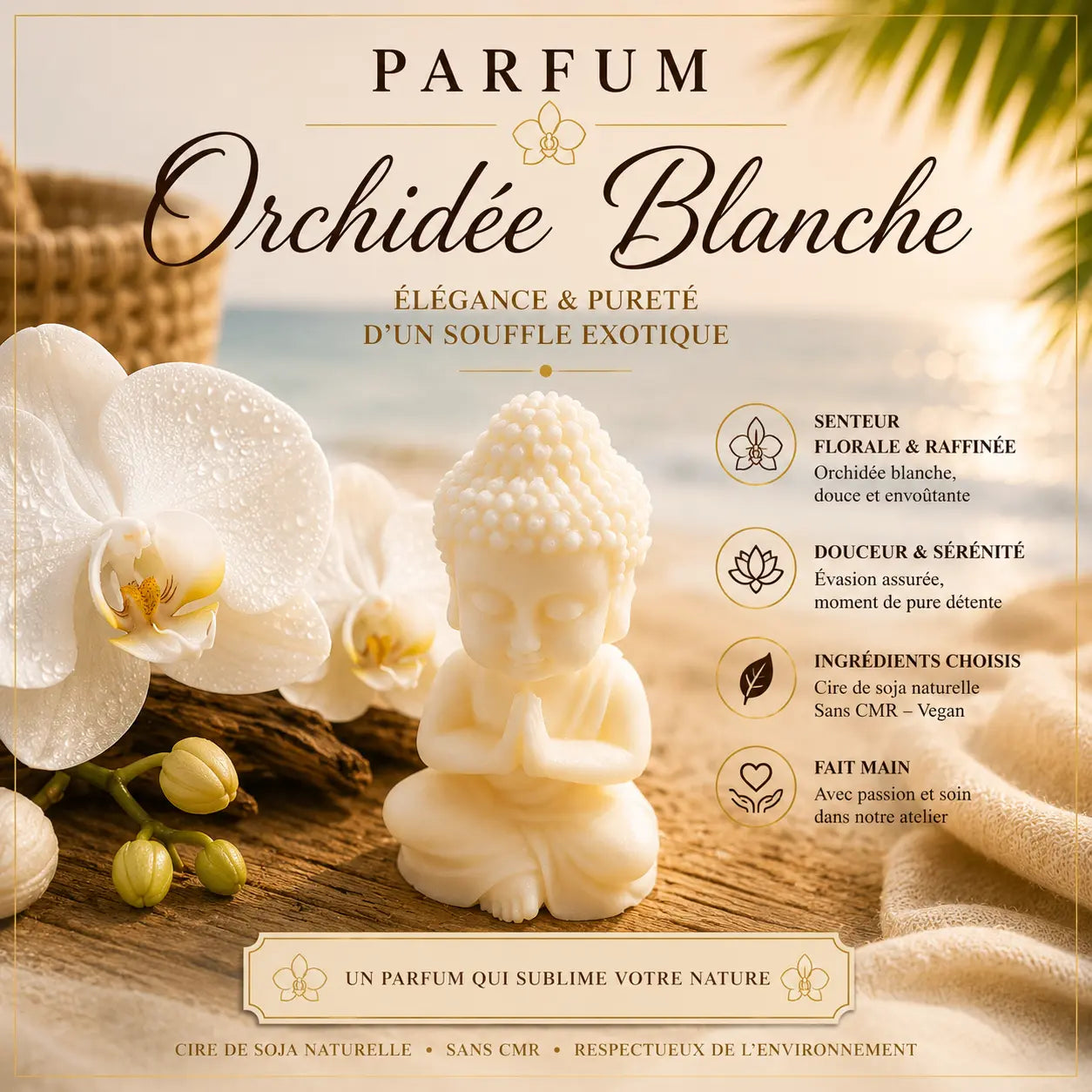 Fondants parfumés Orchidée Blanche à la cire de soja