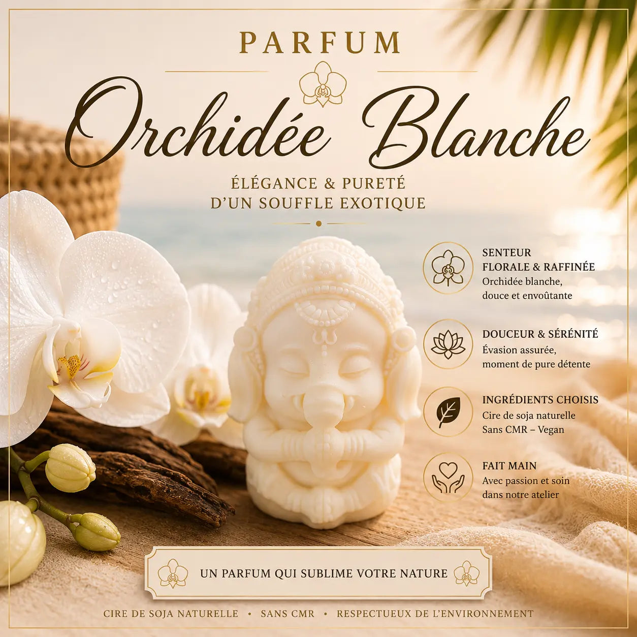 Fondants parfumés Orchidée Blanche à la cire de soja