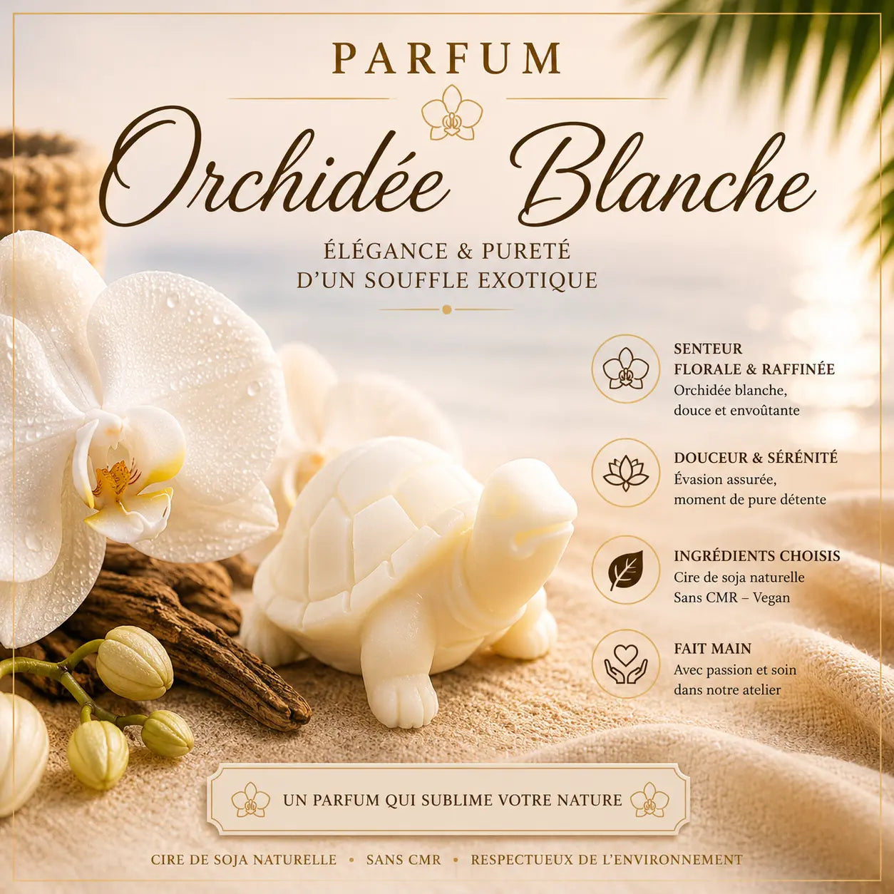 Fondants parfumés Orchidée Blanche à la cire de soja