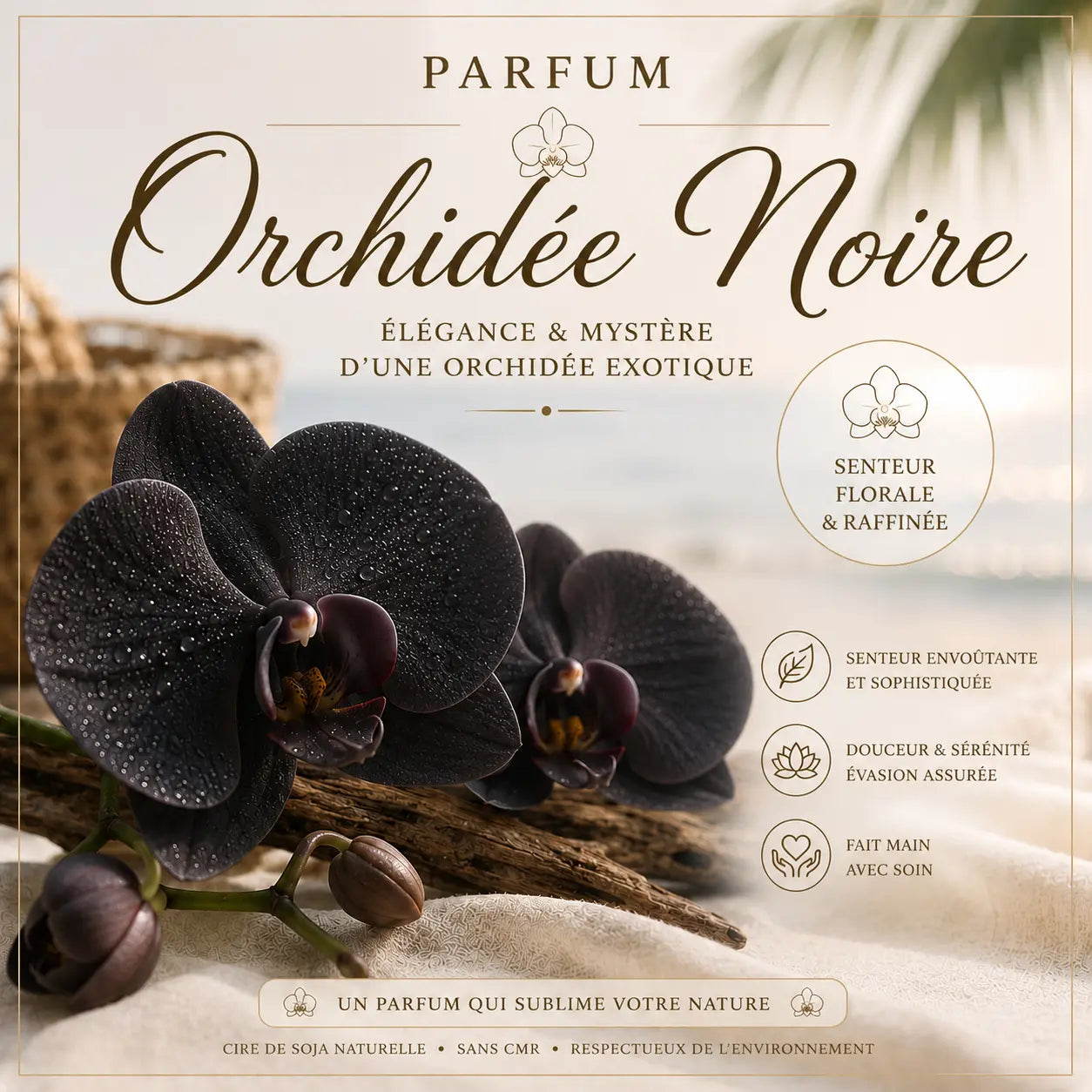 Fondants parfumés Orchidée Noire à la cire de soja
