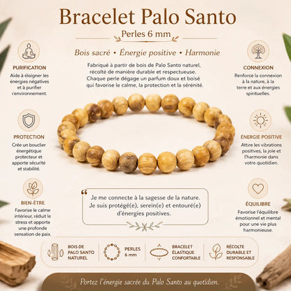 bracelet palo santo, bois sacré, protection energetique
