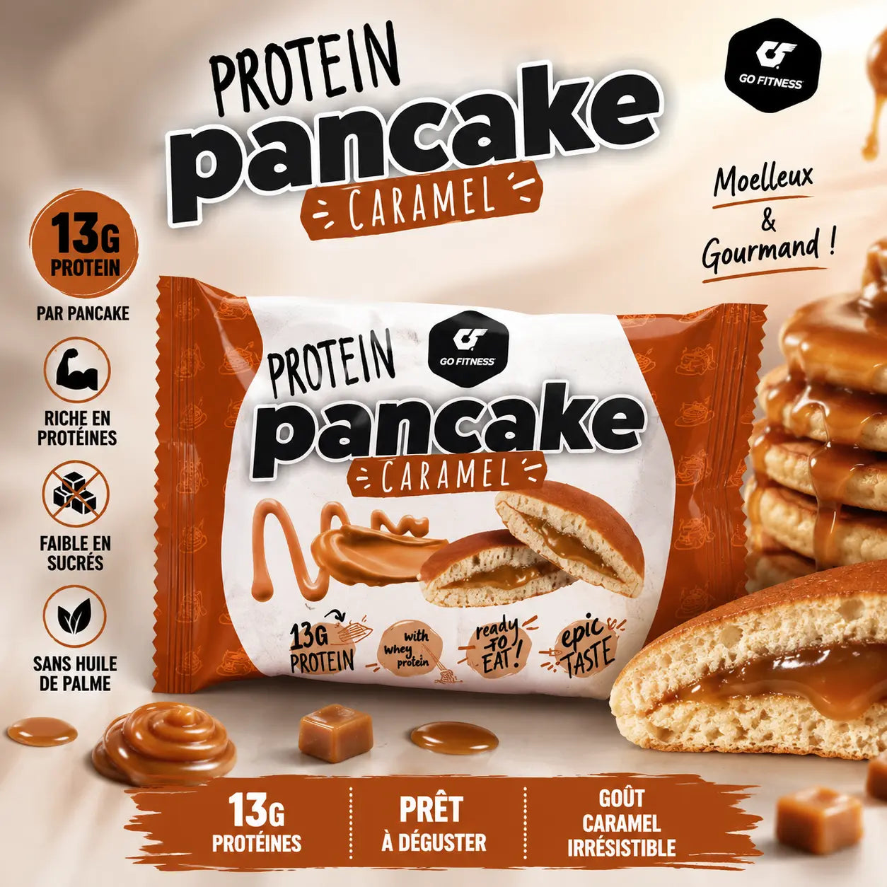 Protein Pancake GoFitness – préparation pour pancakes protéinés, petit-déjeuner gourmand pour sportifs go fitness