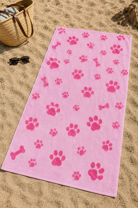 Drap de plage microfibre 90x170 cm éponge ultra-absorbante, fond blanc
