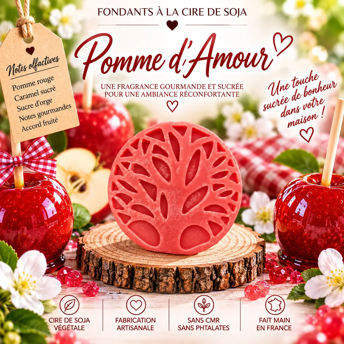 Fondants Parfumés Pomme d’Amour à la Cire de Soja La Casa Del José
