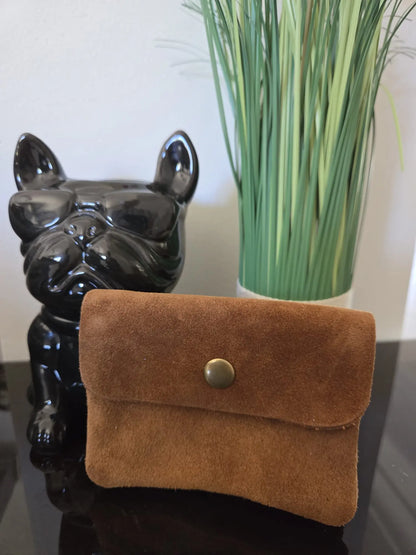 Porte-monnaie en cuir souple femme – Porte-cartes compact 12x9 cm avec zip et pression La Casa Del José