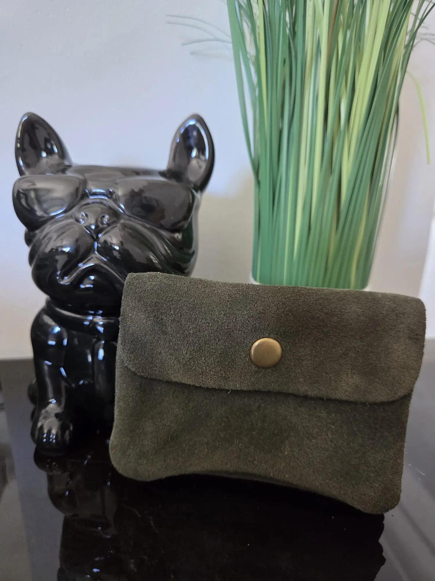 Porte-monnaie en cuir souple femme – Porte-cartes compact 12x9 cm avec zip et pression La Casa Del José