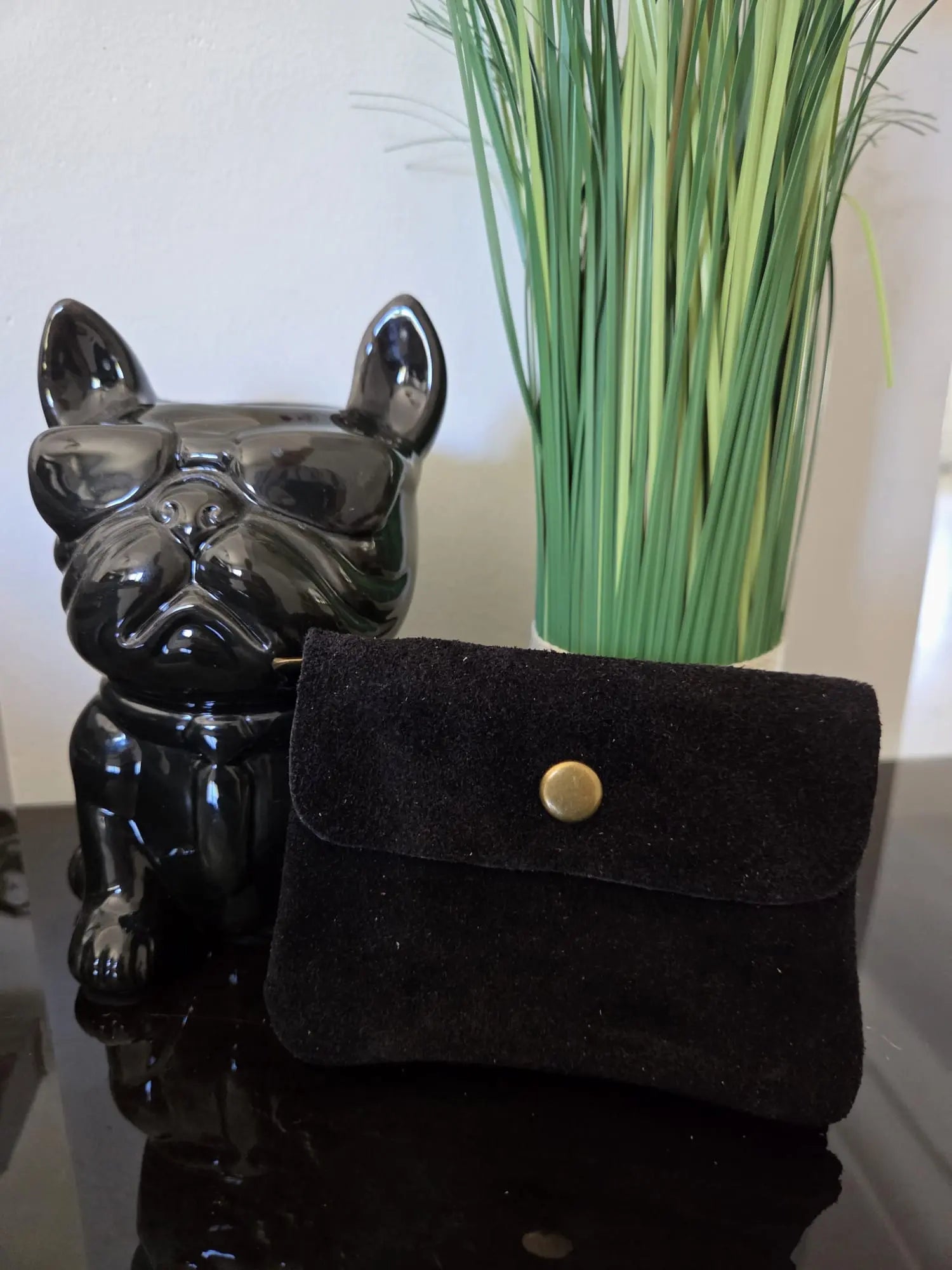 Porte-monnaie en cuir souple femme – Porte-cartes compact 12x9 cm avec zip et pression La Casa Del José