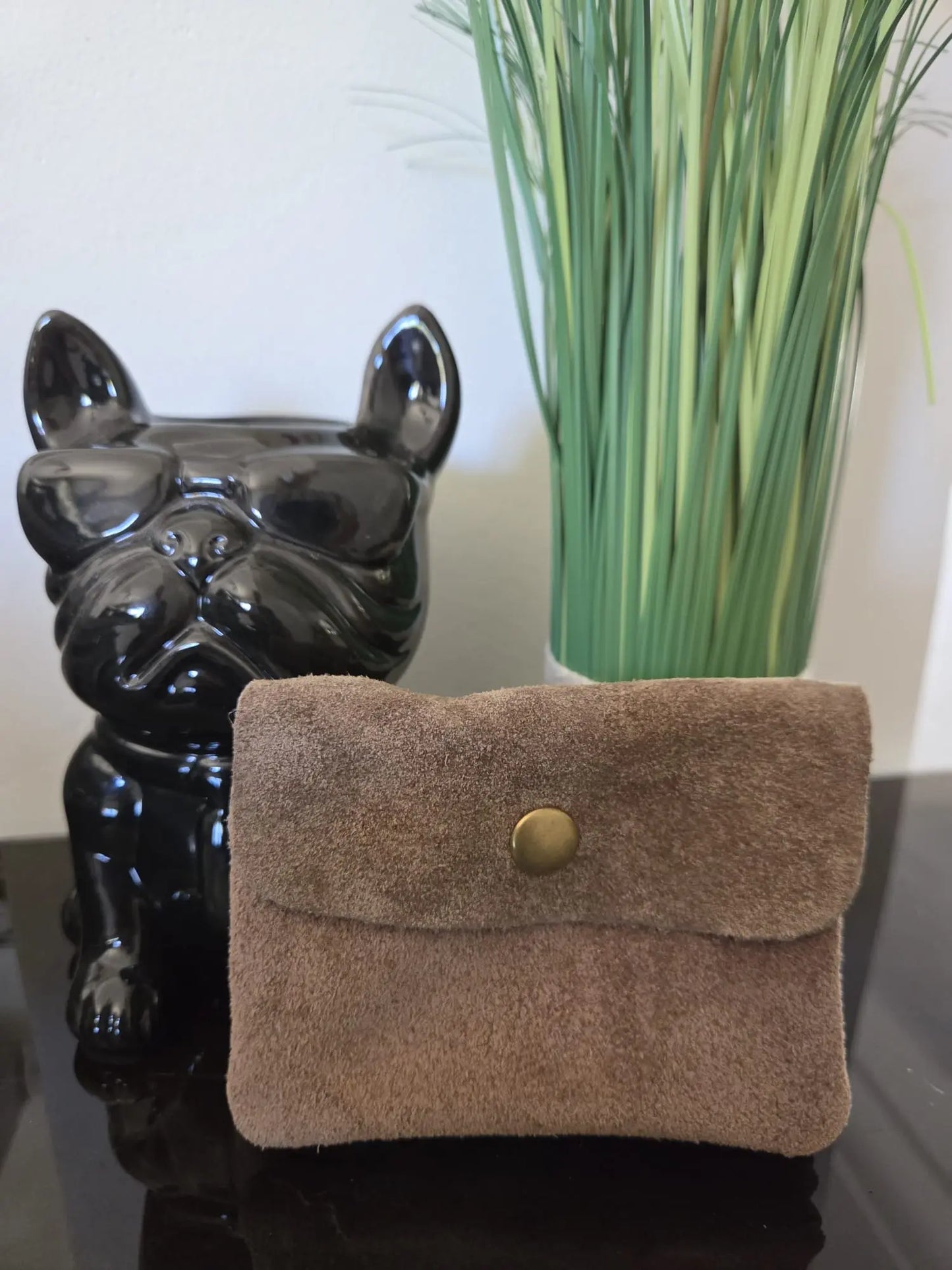 Porte-monnaie en cuir souple femme – Porte-cartes compact 12x9 cm avec zip et pression La Casa Del José