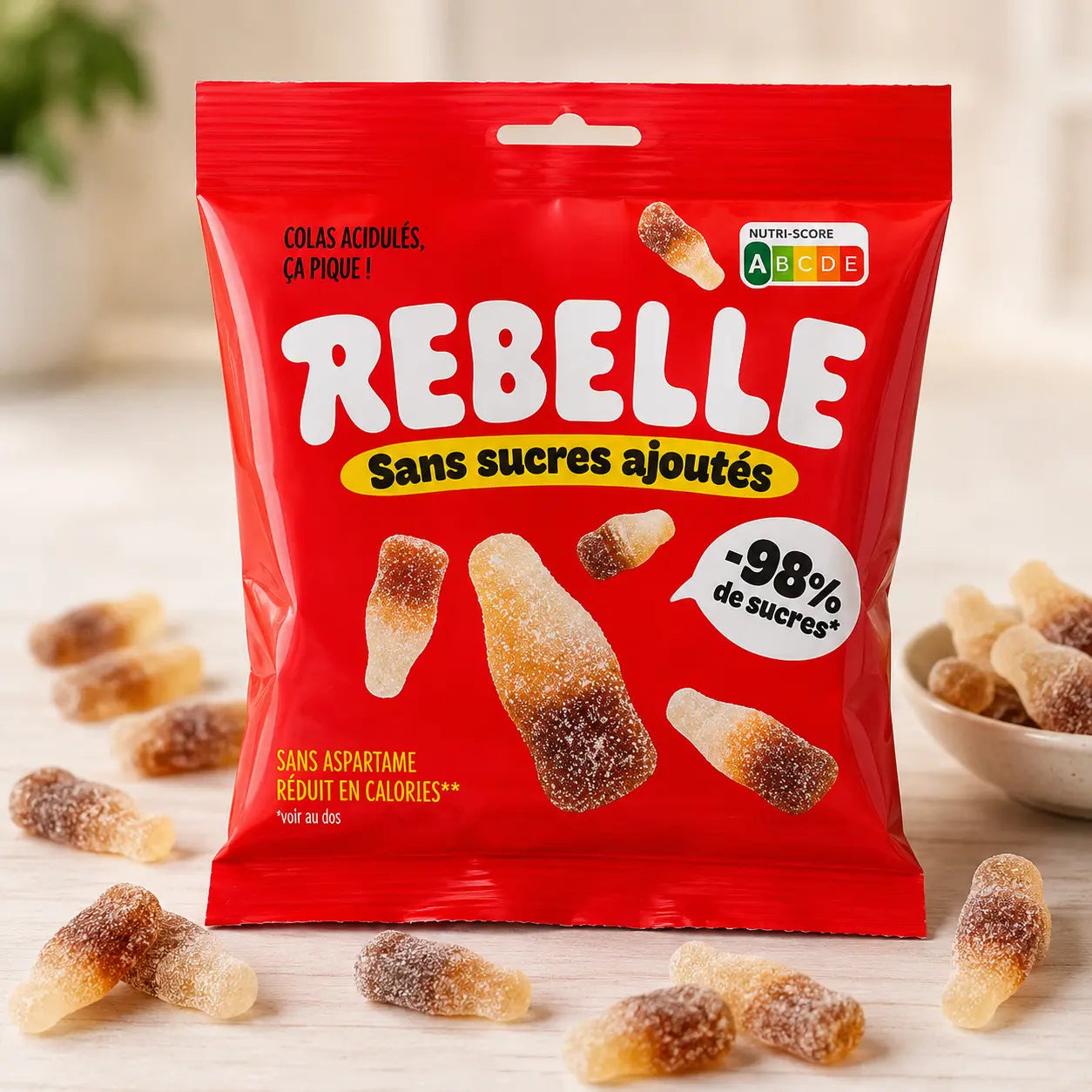 Bonbons Rebelle colas acidulés sans sucres ajoutés et sans aspartame