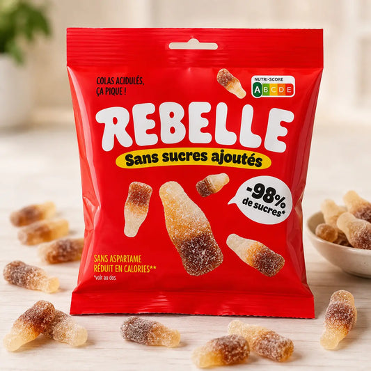 Bonbons Rebelle colas acidulés sans sucres ajoutés et sans aspartame