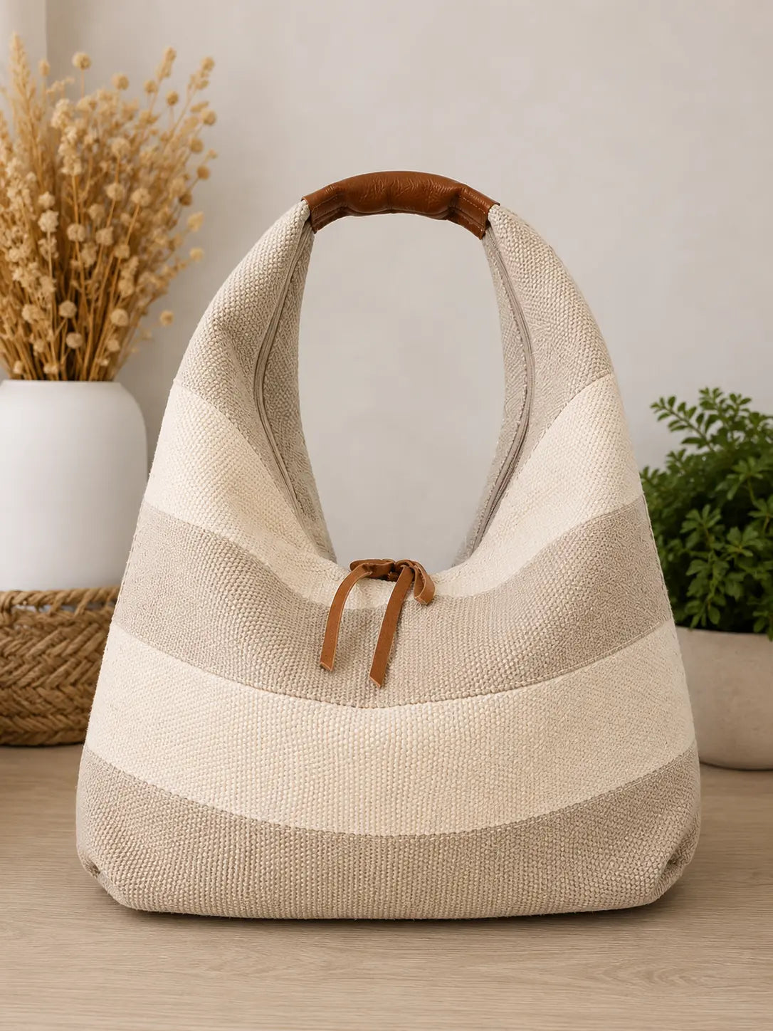 Sac cabas bohème rayé en toile – Grand sac tendance femme La Casa Del José