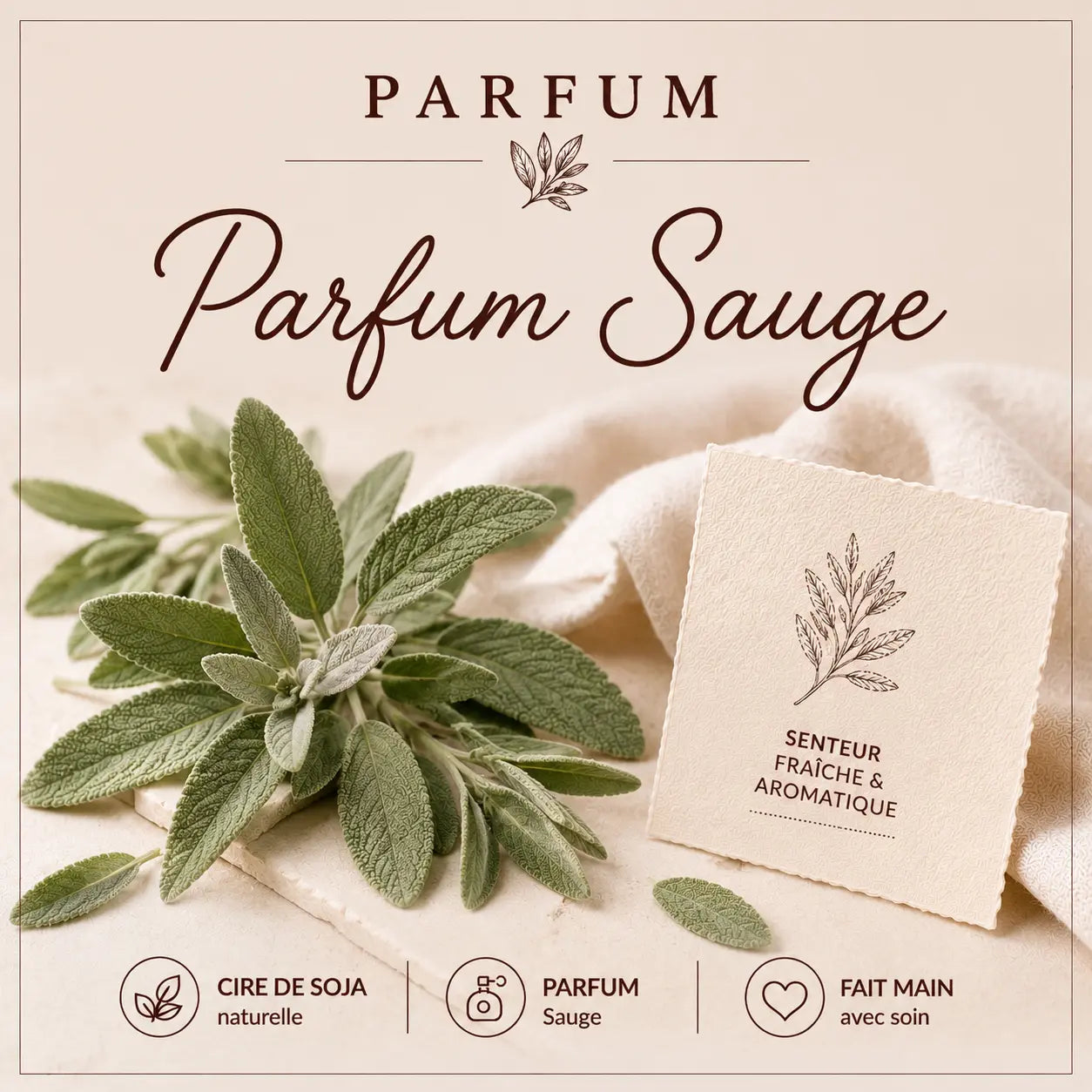 Fondants parfumés sauge à la cire de soja