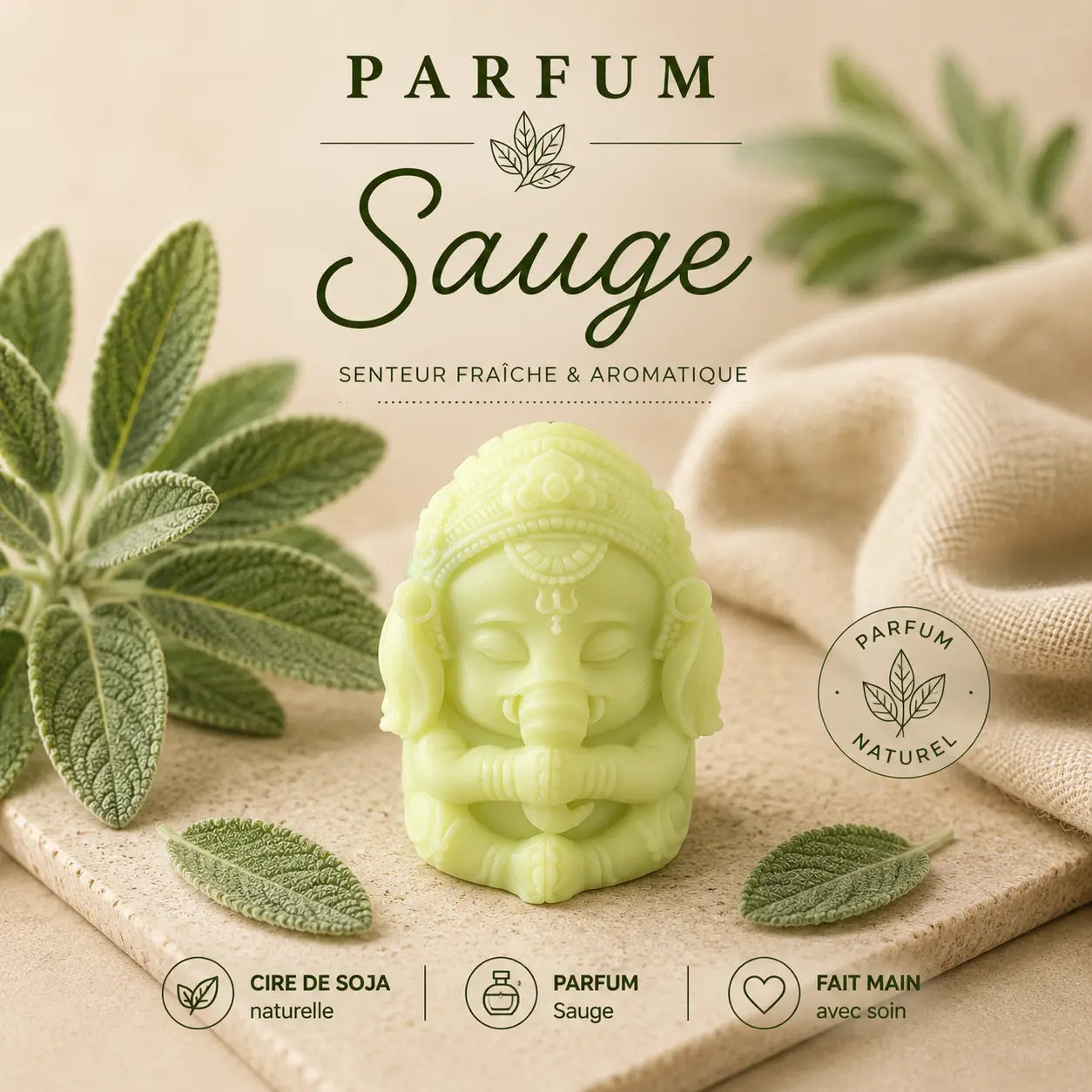 Fondants parfumés sauge à la cire de soja