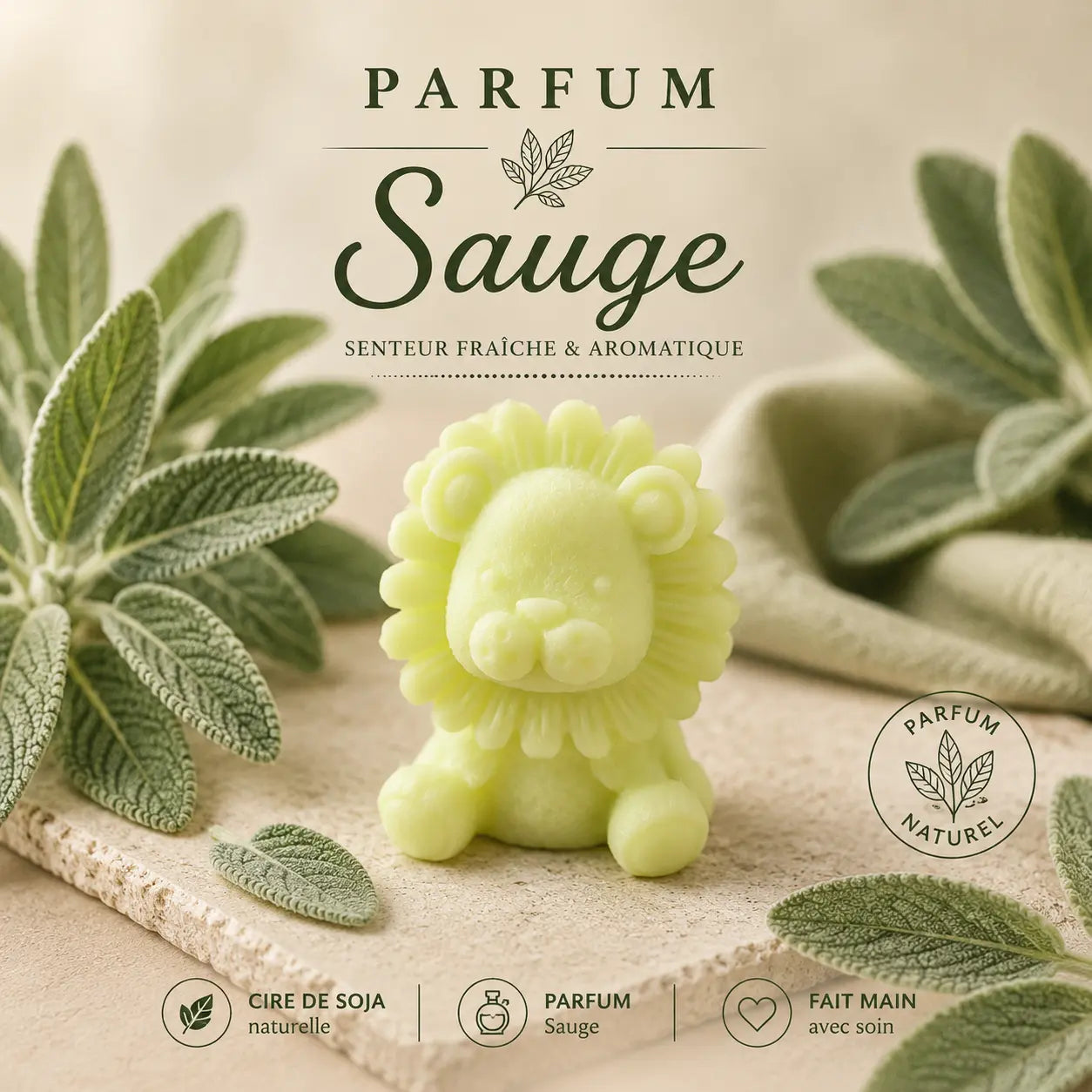 Fondants parfumés sauge à la cire de soja